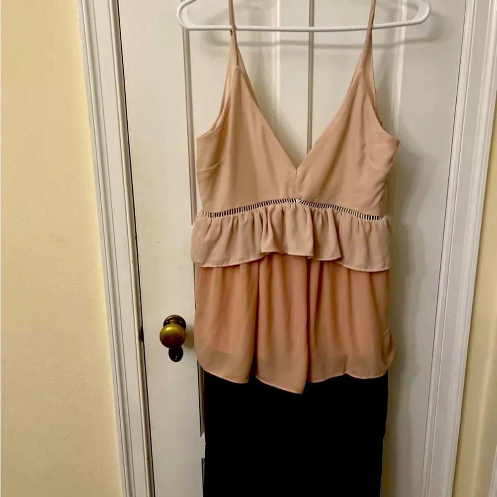 English Factory NWT tiered colorblock neutral color scheme dress
